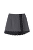 Lace-Trim Wrap Mini Skirt