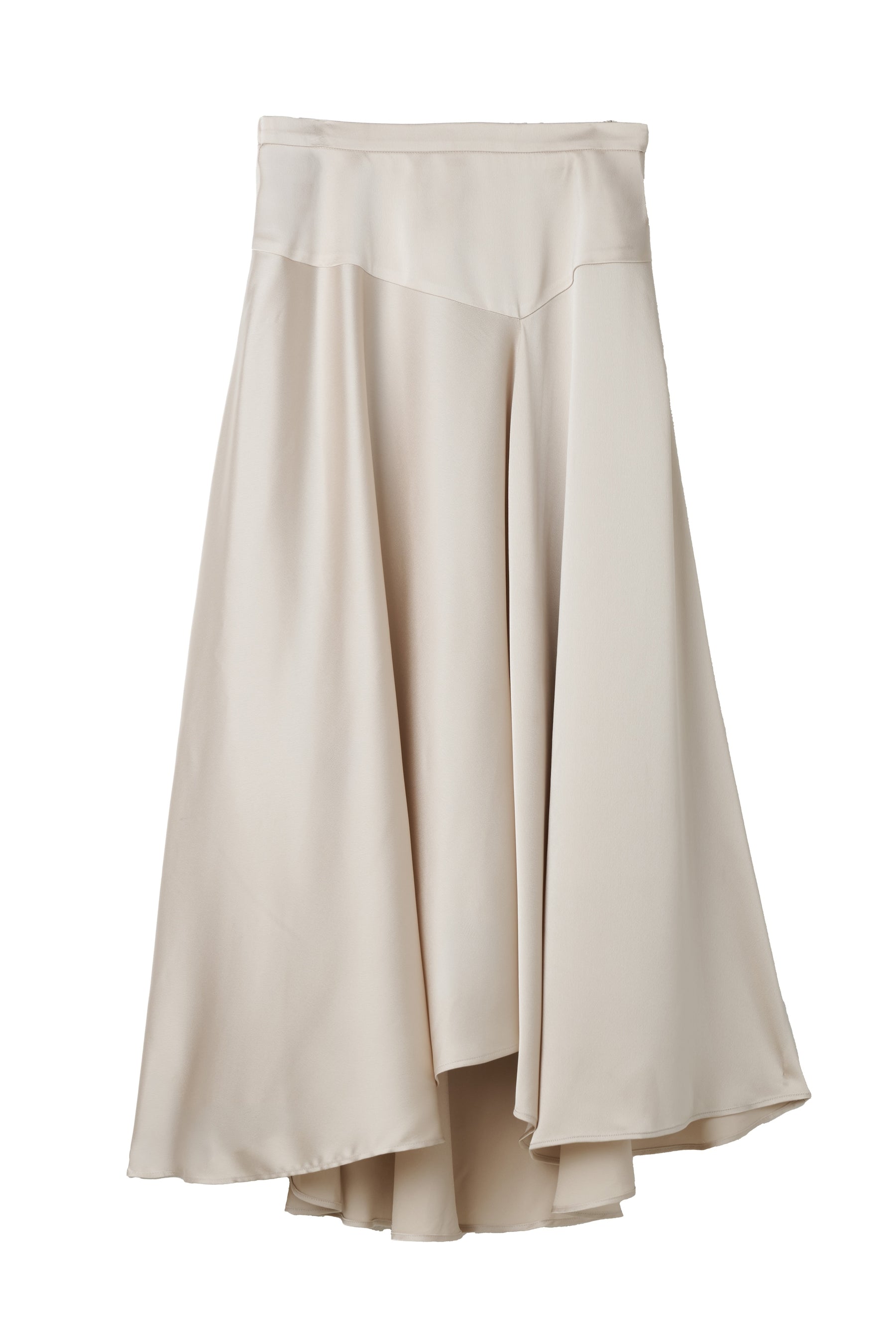 [Ships in last September]［Essentia］Asymmetric-Hem Satin Skirt