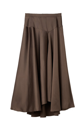[Ships in last September]［Essentia］Asymmetric-Hem Satin Skirt