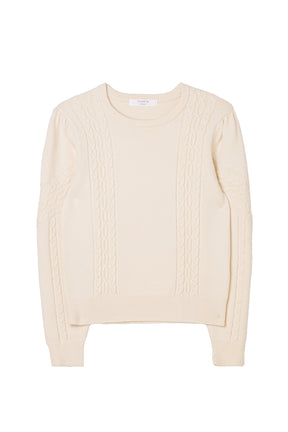 ［Essentia］Cable-Knit Panelled Pullover