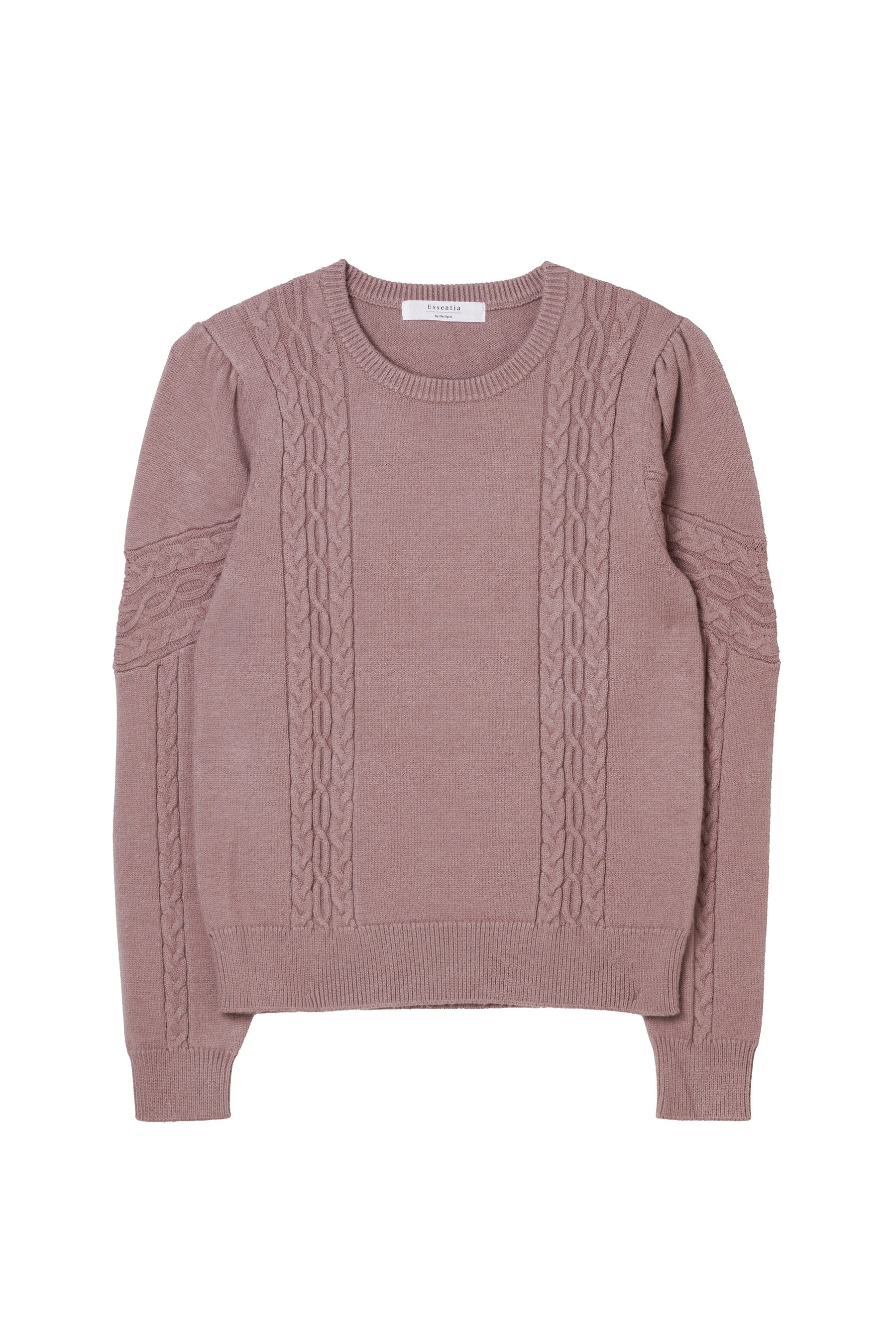 ［Essentia］Cable-Knit Panelled Pullover