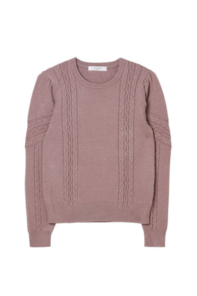 ［Essentia］Cable-Knit Panelled Pullover