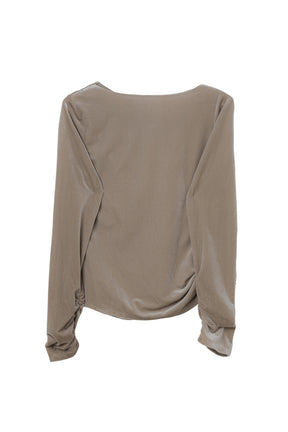 [Ships in early October] ［Essentia］Velour Drape Neck Top