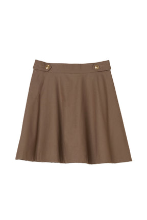Simone Flared Wool-Blend Mini Skirt