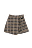 Side-Pleat Check Mini Skirt