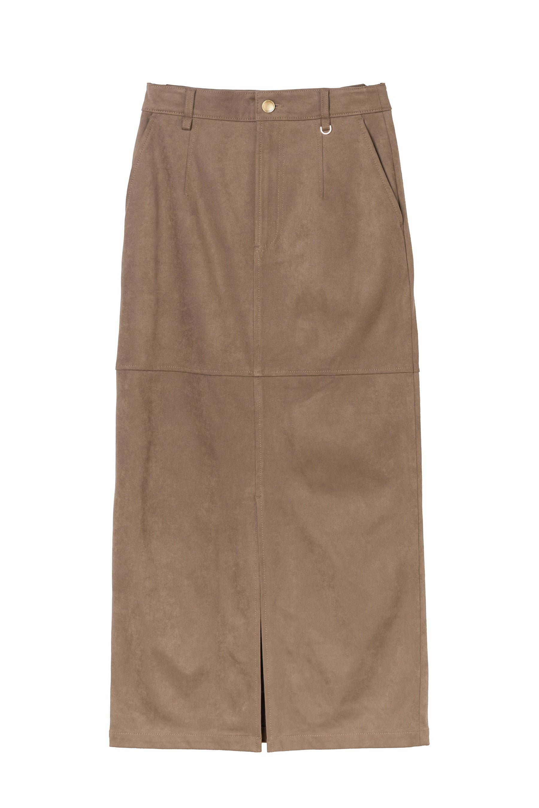 ［Essentia］Suede Slit Long Skirt