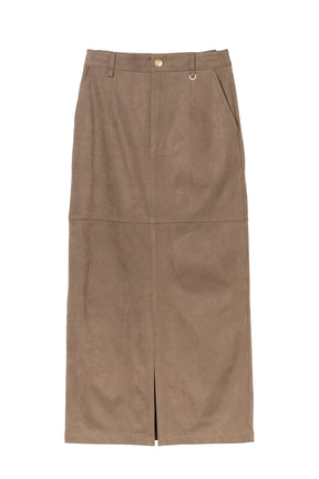 ［Essentia］Suede Slit Long Skirt