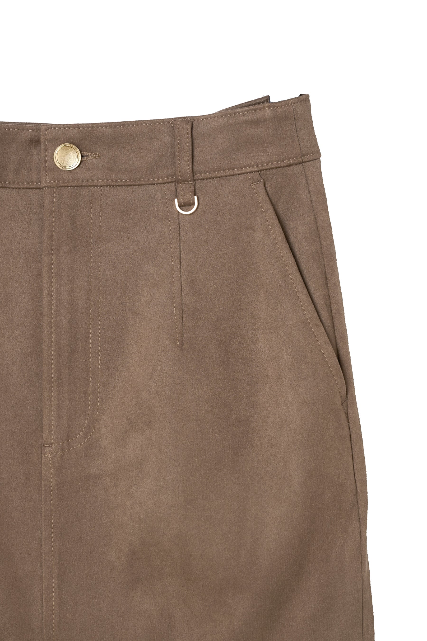 ［Essentia］Suede Slit Long Skirt