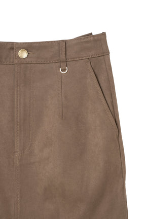 ［Essentia］Suede Slit Long Skirt
