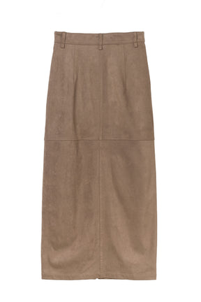 ［Essentia］Suede Slit Long Skirt