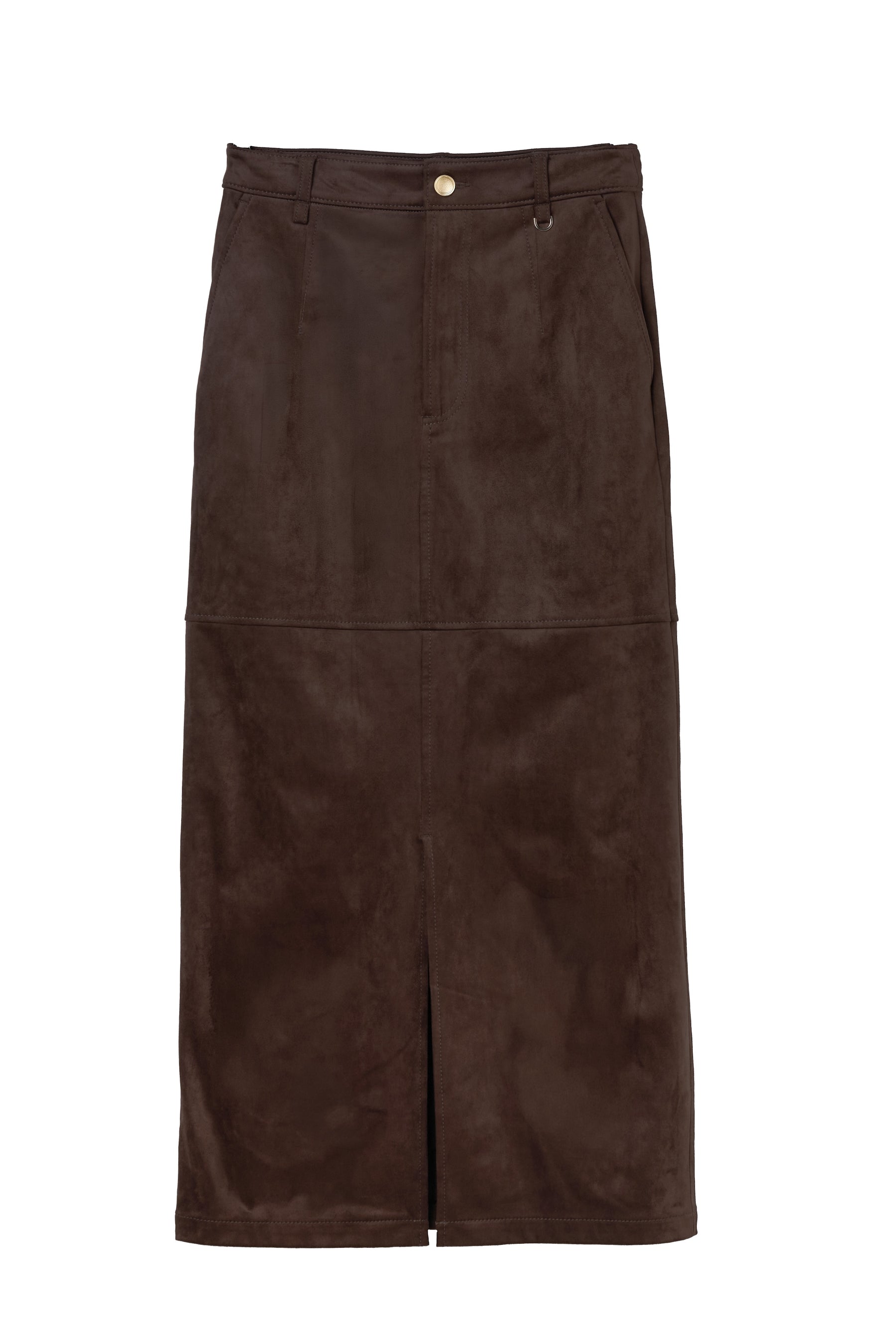 ［Essentia］Suede Slit Long Skirt
