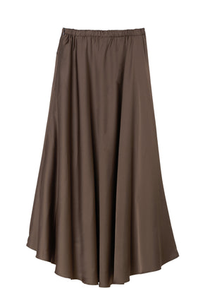 [Ships in last September]［Essentia］Asymmetric-Hem Satin Skirt