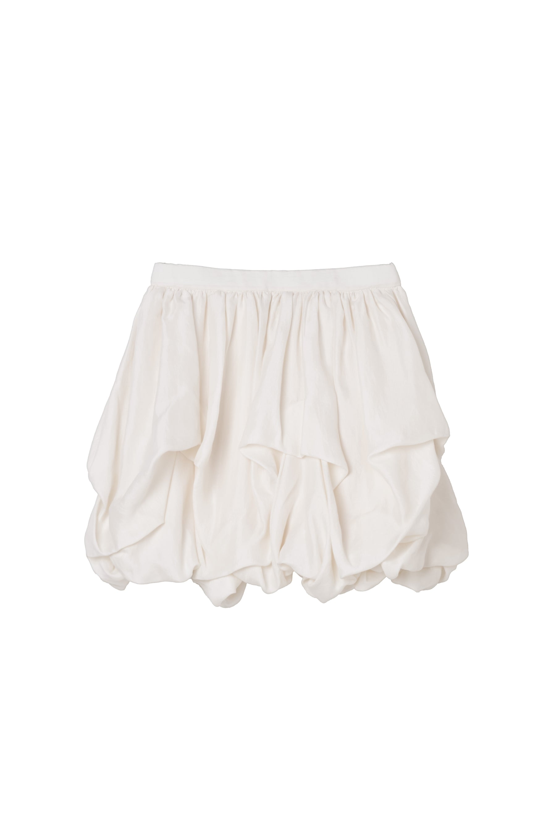 Random Tucked Satin Mini Skirt