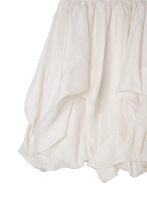 Random Tucked Satin Mini Skirt