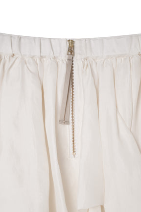 Random Tucked Satin Mini Skirt