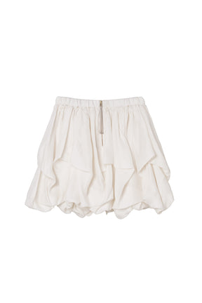 Random Tucked Satin Mini Skirt
