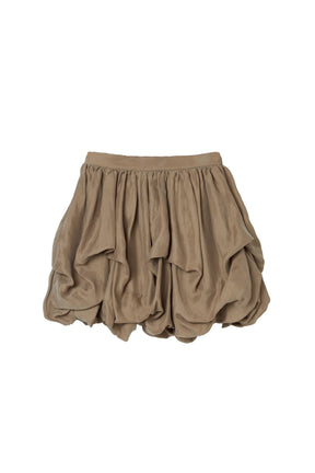 Random Tucked Satin Mini Skirt