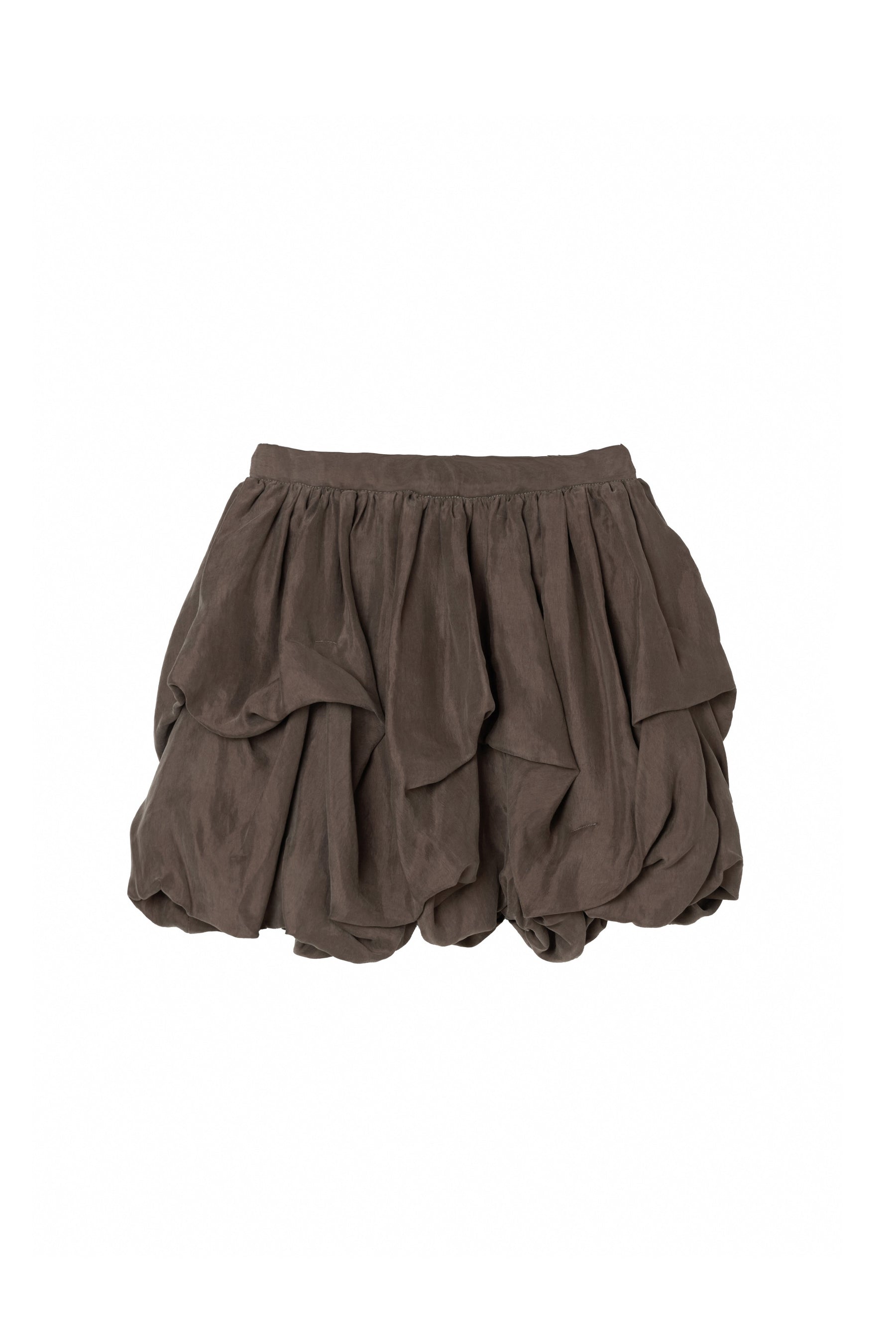 Random Tucked Satin Mini Skirt