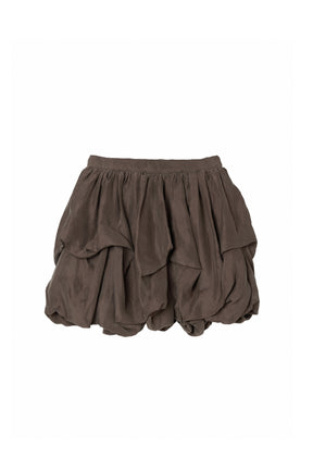 Random Tucked Satin Mini Skirt