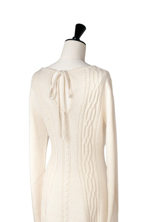 ［Essentia］Cable-Knit Flared Dress