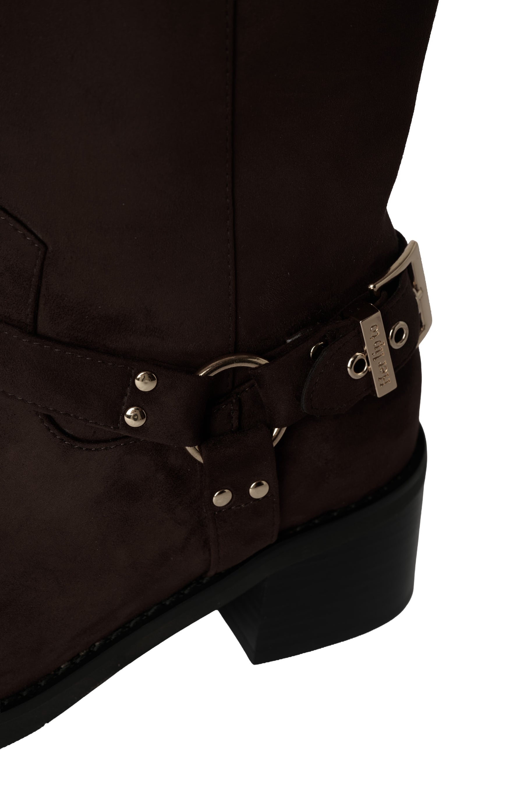 Square-Toe Double-Buckle Boots