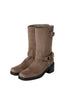 Square-Toe Double-Buckle Boots