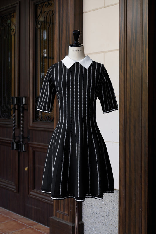 Striped Jacquard Knit Dress