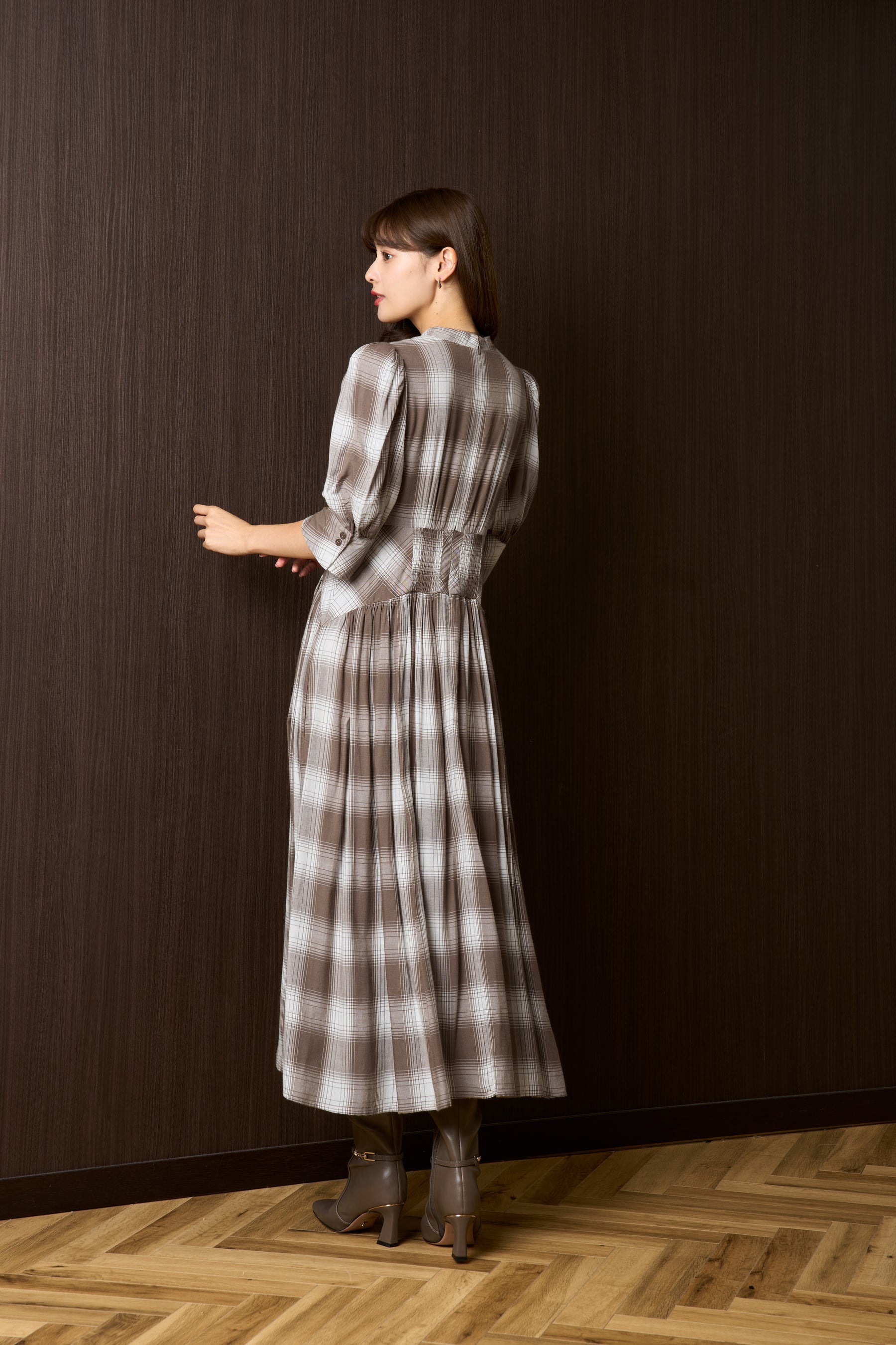 【9月中旬発送】Chelsea Checked Tie Dress