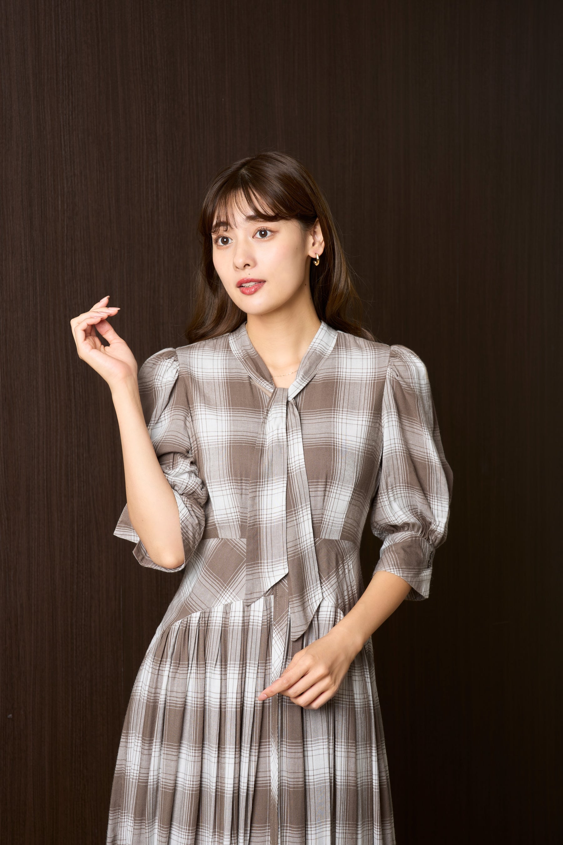 【9月中旬出貨】Chelsea Checked Tie Dress