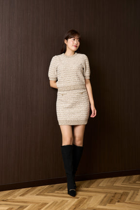 【9月中旬出貨】Twinkle Tweed Knit Set