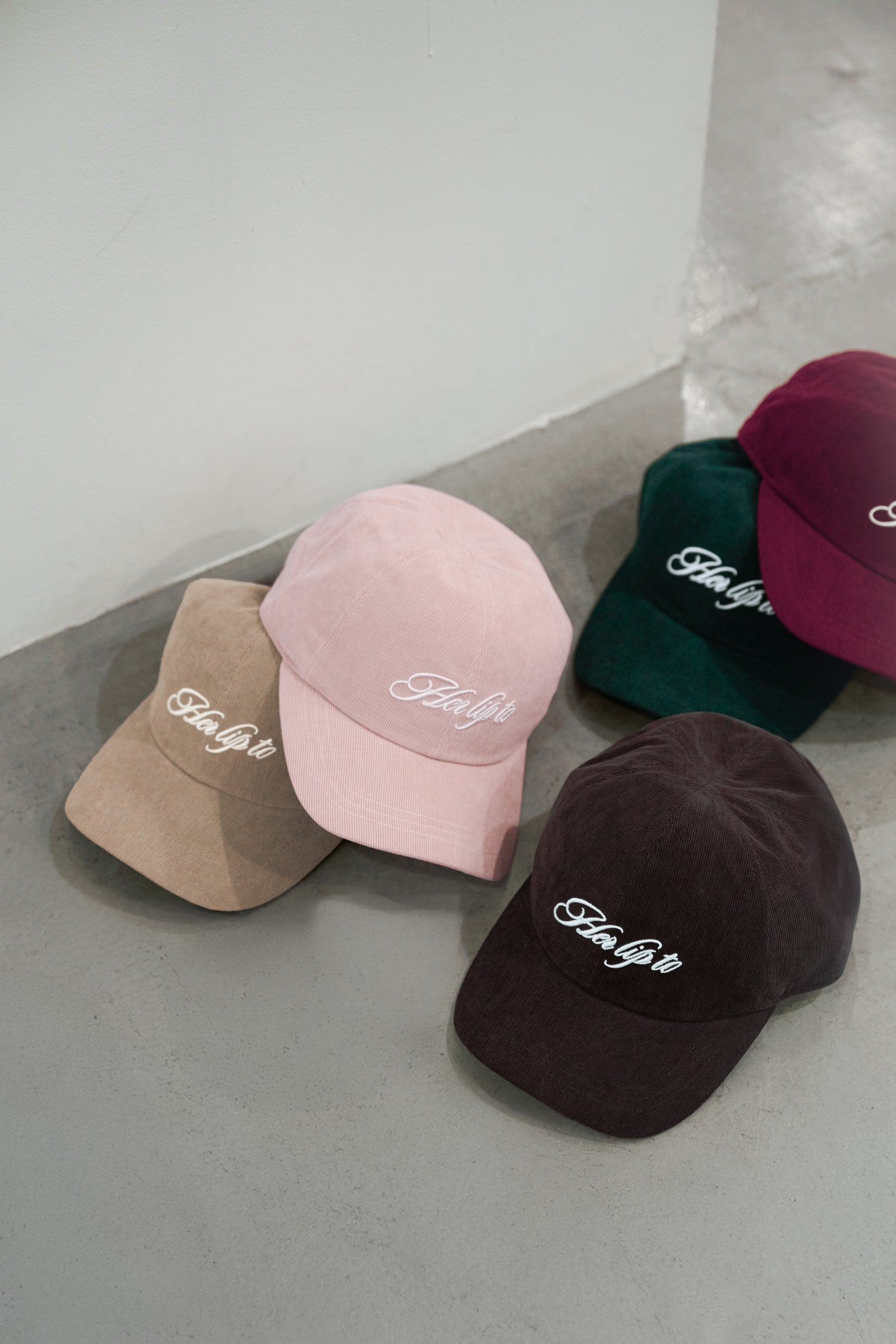 Logo Embroidered Corduroy Cap