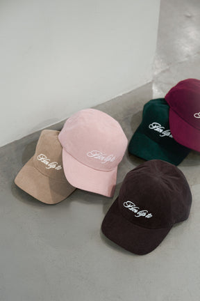 Logo Embroidered Corduroy Cap