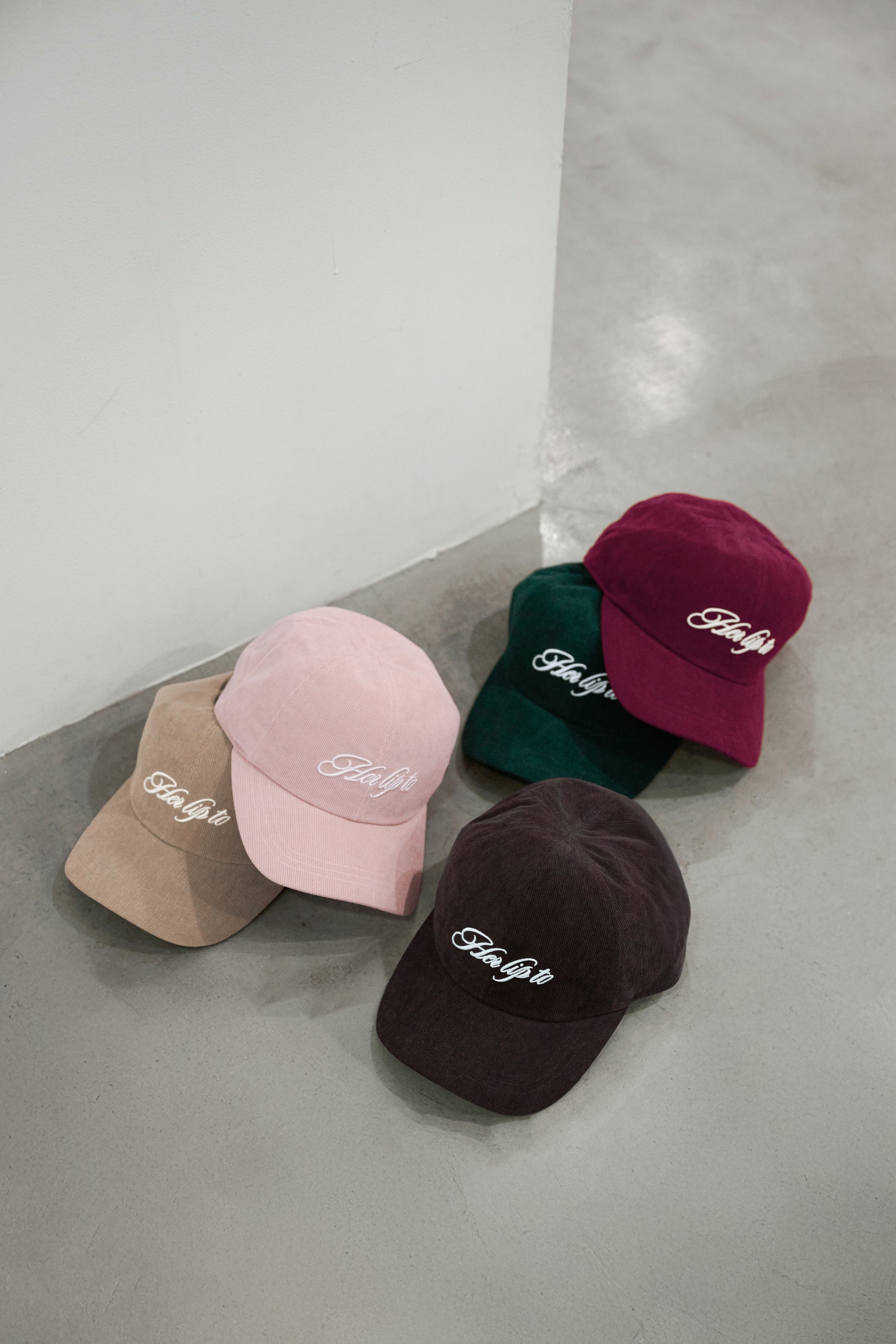 Logo Embroidered Corduroy Cap