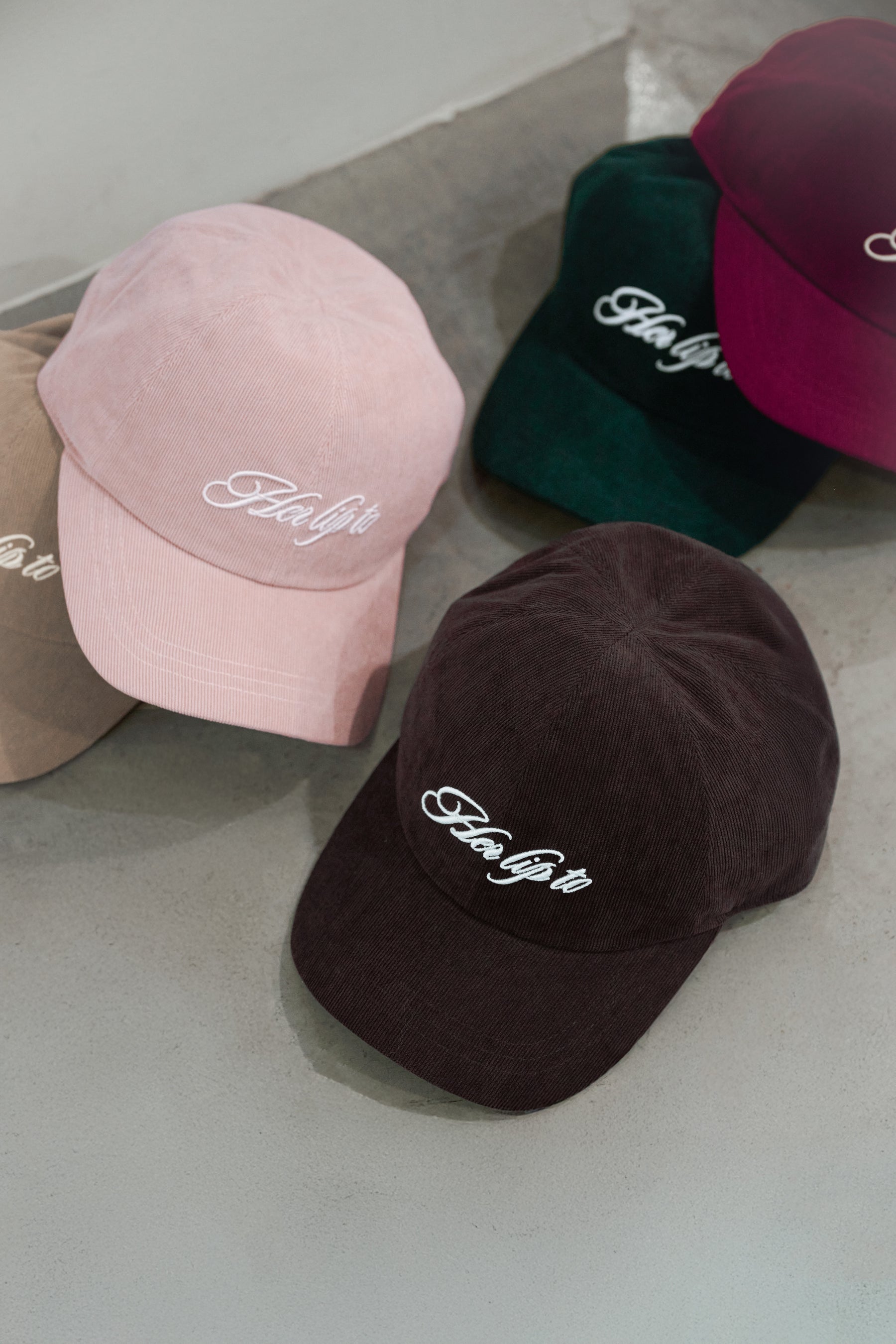 Logo Embroidered Corduroy Cap