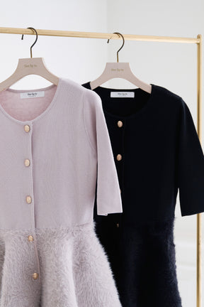 Peplum Fur Knit Top