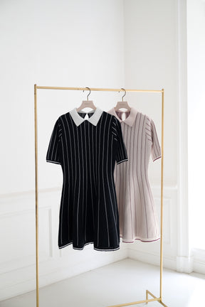 Striped Jacquard Knit Dress