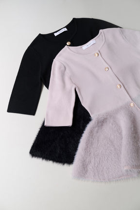 Peplum Fur Knit Top