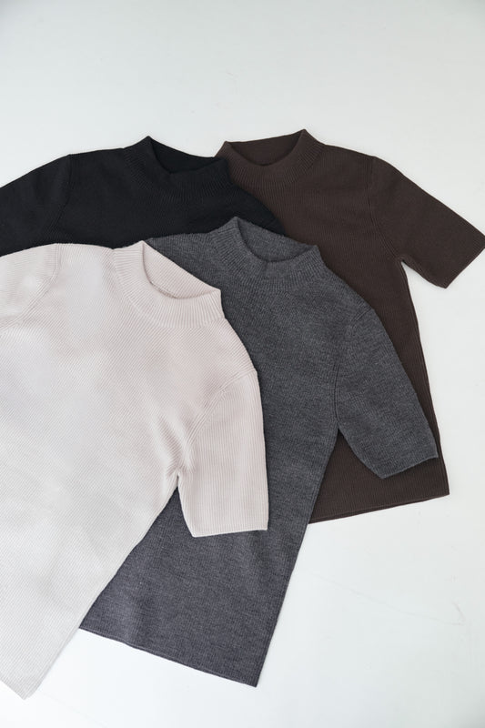 Wool-Blend Ribbed Knit Top