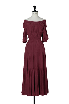 Two-Way Gathered Flare Dress
