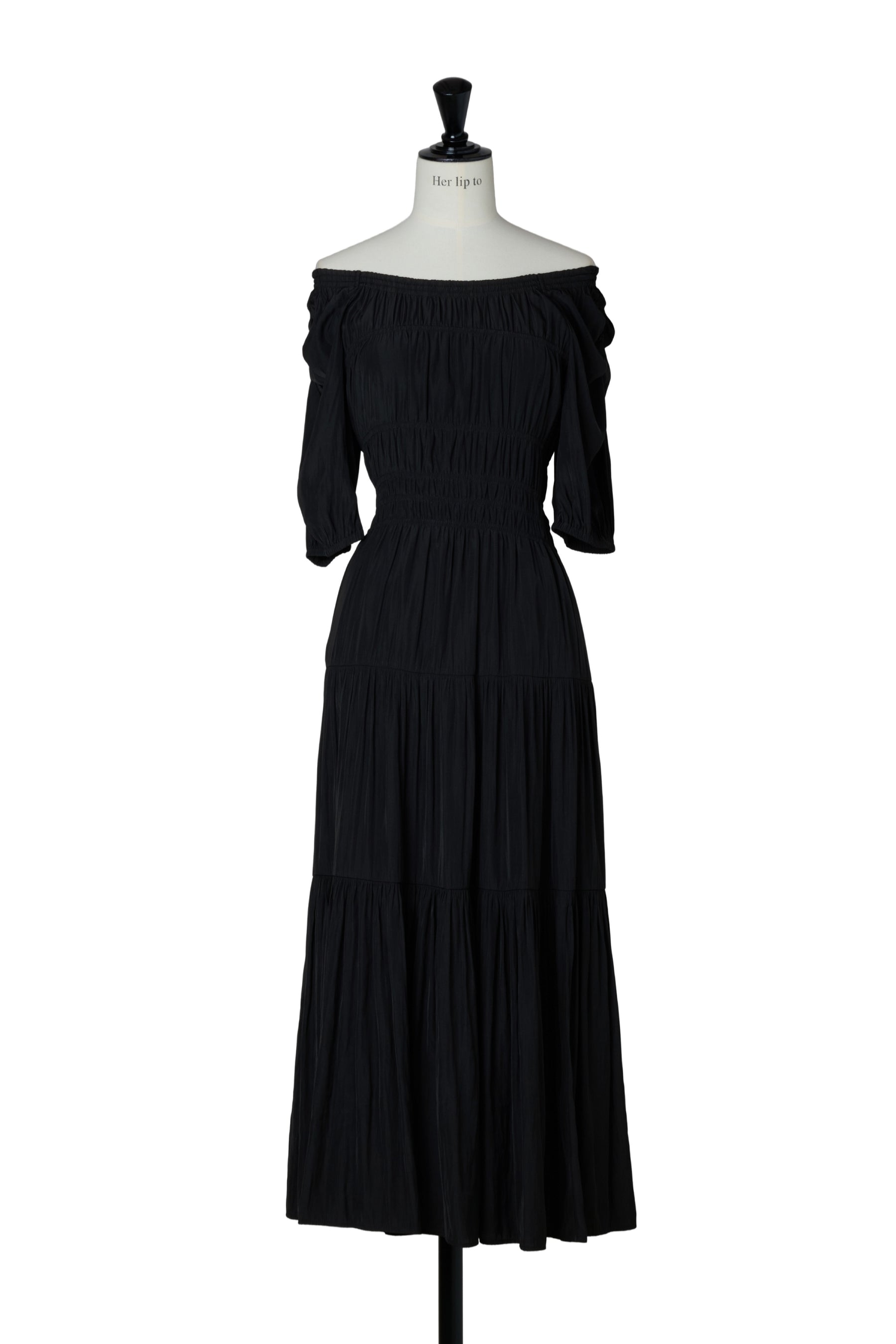 Two-Way Gathered Flare Dress