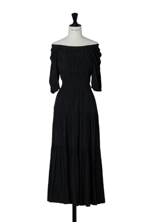 Two-Way Gathered Flare Dress