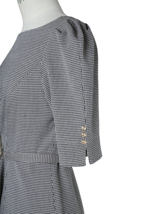 Houndstooth Belted Mermaid Dress