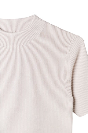 Wool-Blend Ribbed Knit Top