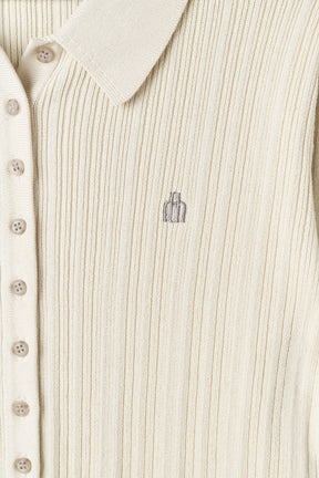 【9月中旬発送】Trois Rib Knit Polo Top