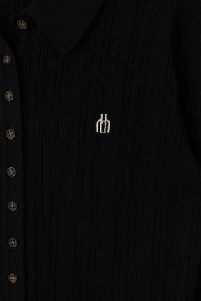 【9月中旬発送】Trois Rib Knit Polo Top