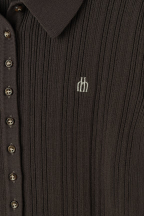 【9月中旬発送】Trois Rib Knit Polo Top