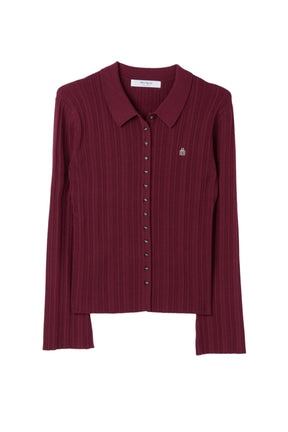 【9月中旬発送】Trois Rib Knit Polo Top