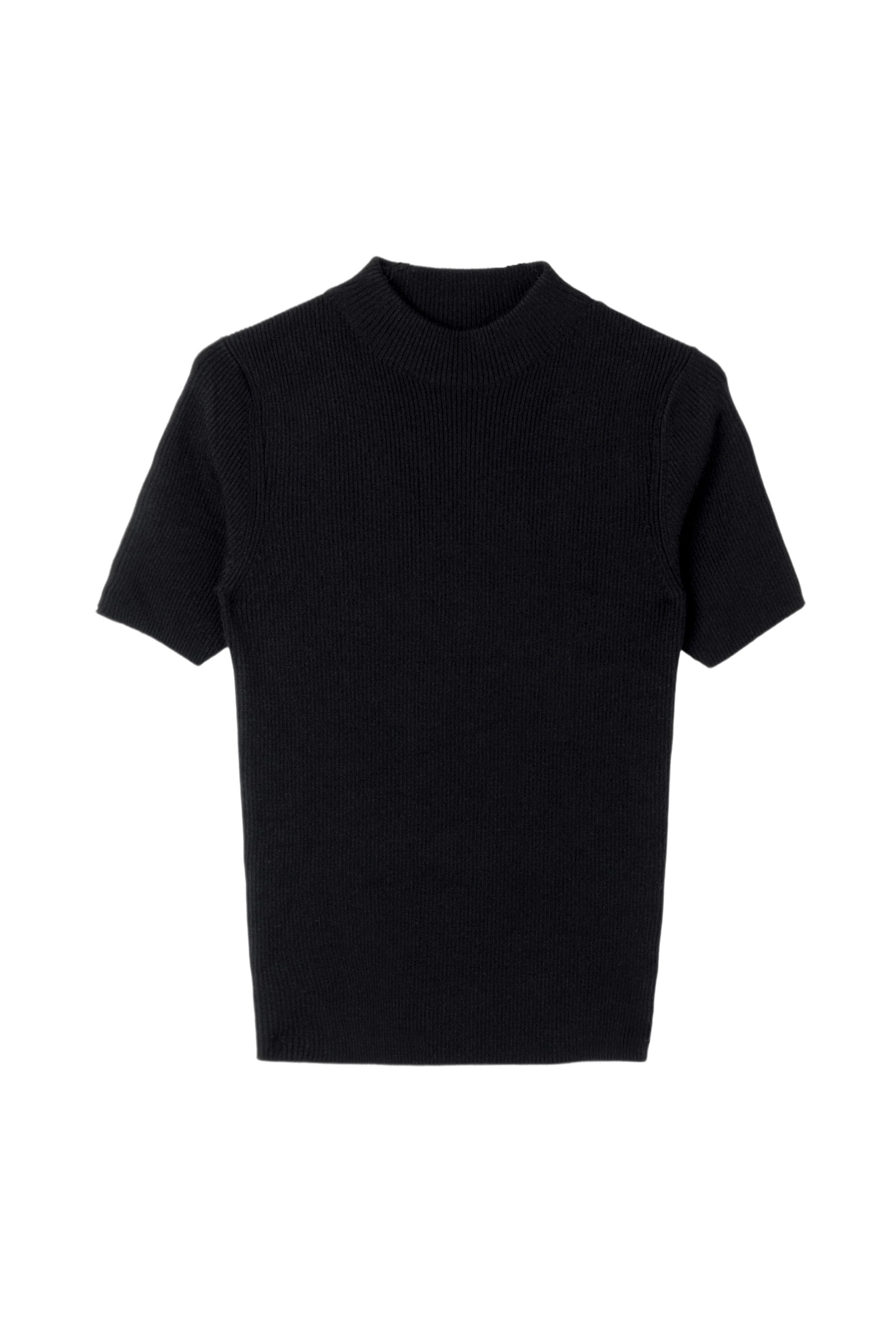 Wool-Blend Ribbed Knit Top