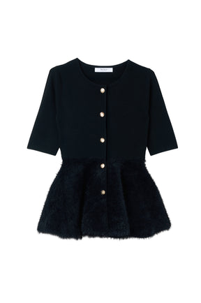 Peplum Fur Knit Top