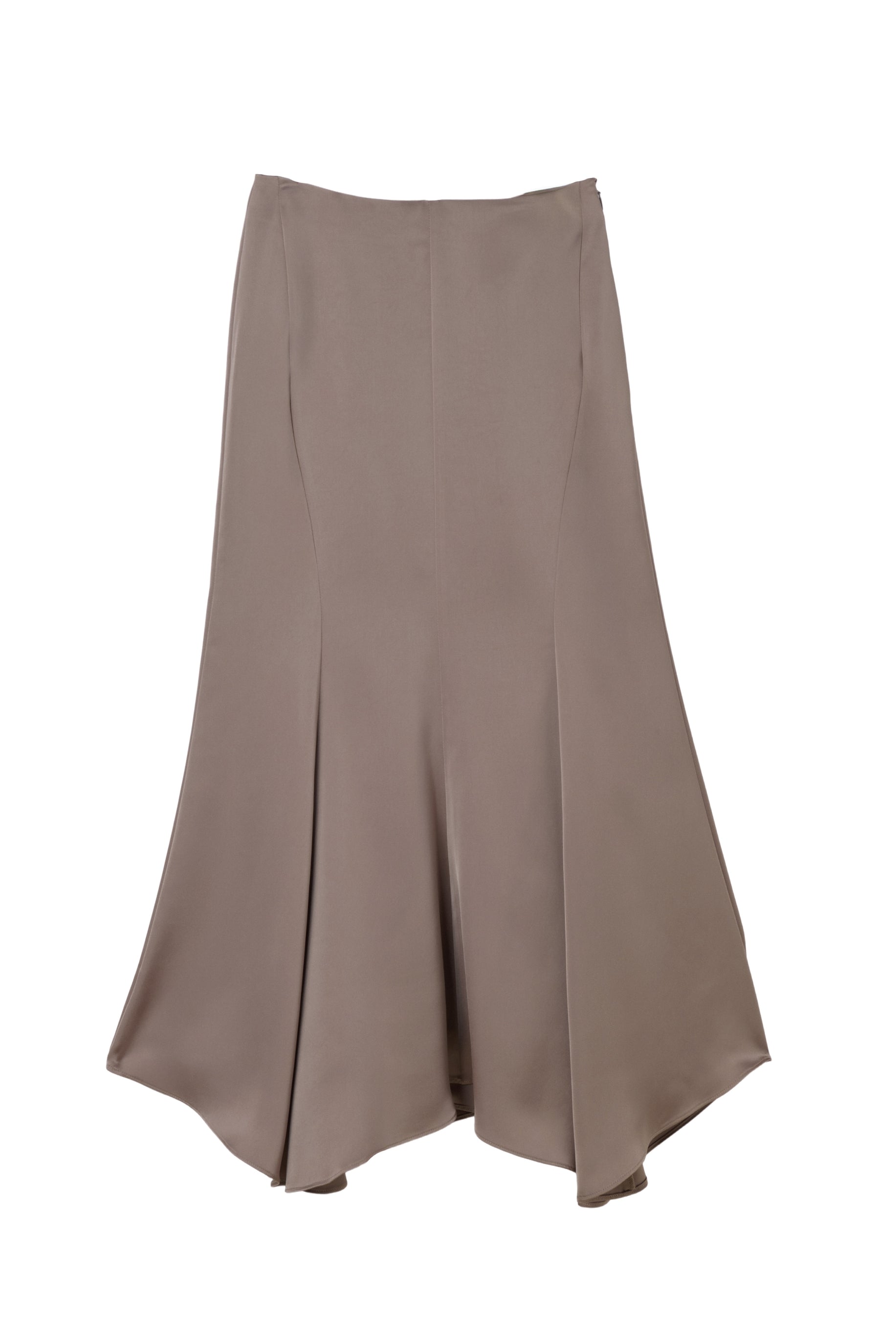 【新色】Asymmetry Hem Satin Skirt